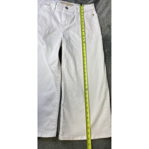 Soft Surroundings Ultimate Denim Wide Leg Crop White Jeans Women's Size 10 - Picture 9 of 11